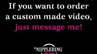 nippleringlover varm mor flasher piercet fisse udendørs med ekstrem strakte brystvorter