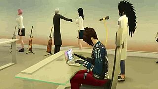 Naruto hentai η Sarada τρελαίνεται με νέο εταίρο ανταλλαγής σε έντονο αναλ