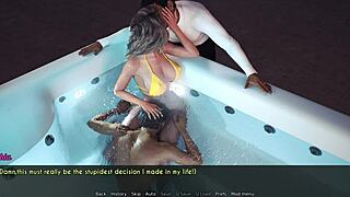 Жена и мачеха целуются в отельной игре