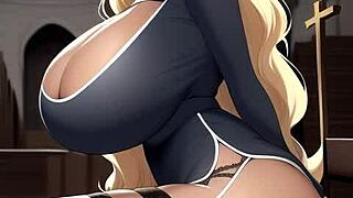 すごい！アニメ修道女司祭がワイルドAIアートコンパイルで広げるアクション！