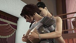 Jill Valentine és Excella forró leszbikus akcióban