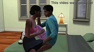 Verlegen stiefzoon krijgt vette creampie van ebony stiefmoeder nadat ze hem betrapt bij het masturberen aan de computer in passionele doggystyle en cowgirl