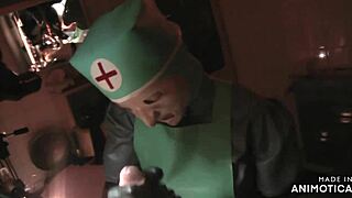 ممرضة مطاطية أغنيس تقدم بلو جوب قوي وتثقيب