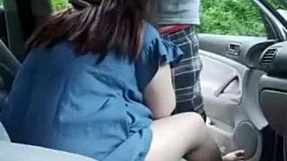 wife sucks stranger cock in car while dogging