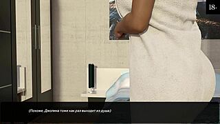 שמנה אדמונית מקבלת זרע בכוס בהרפתקה בחוף! פעולה פרועה בחלק 15 של המשחק