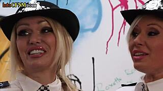 Cfnm femdom police milfs jerk cocks at gloryhole orgy