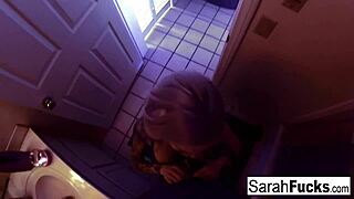 Sarah Jessie Sucks Cock in Bathroom