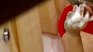 girl pounds big tits and ass in garage wash