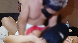 asian hot mom gets hardcore blowjob and creampie in hotel!