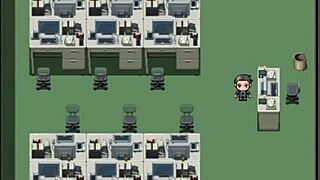 Does the lonely old man grab the milf neighbor's big ass in this hentai game?