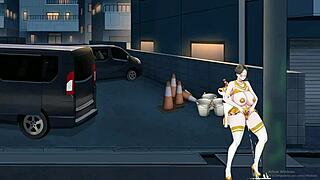 shameless milf shows off big tits and ass in hentai