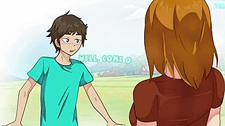 Minecraft Alex lifts her shirt and gets fucked in hentai cartoon parody scene