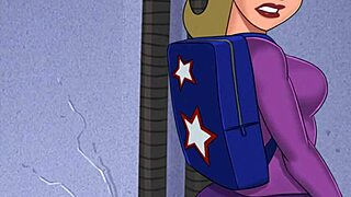 stargirl can't resist lex luthor's huge cock and masturbates