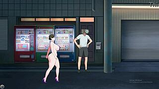 shameless milf shows off big tits and ass in hentai