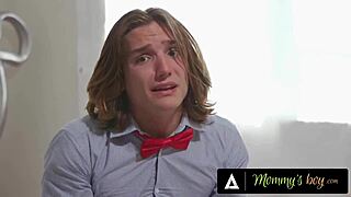 perv teen caught jerking by busty stepmoms. they reverse gangbang him in wild fucket list.