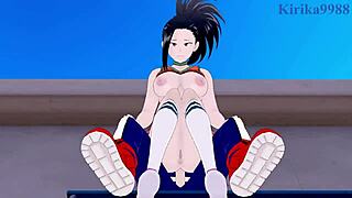 Himiko Toga, Momo Yaoyorozu, and Izuku Midoriya in wild My Hero Academia hentai sex