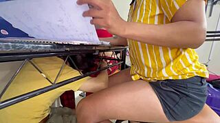 A mature man has a threesome with two innocent college girls
