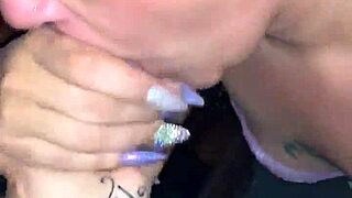 She deepthroats that monster black cock like a blonde whore.