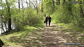 Hot French Milf Takes Anal and Face Fuck from Big Dick Outdoors