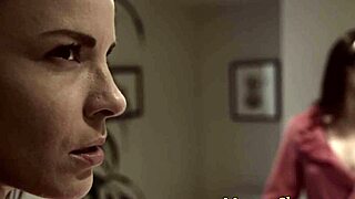 Beautiful MILF with natural breasts seduces and fucks her step-daughters
