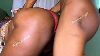 Sucking that black Santa's big cock after New Year's party, wow!