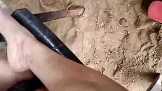 Asian girlfriend gives a sloppy blowjob and finger play