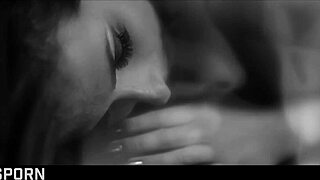 Romantic encounter for a couple with natural assets in lingerie