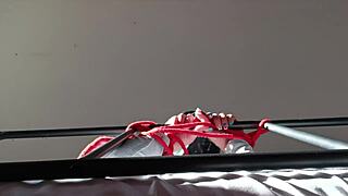 bound and hooded, i'm choking on a cock with spit everywhere