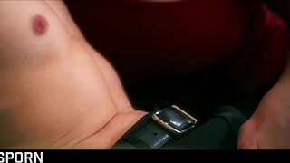 Romantic encounter for a couple with natural assets in lingerie