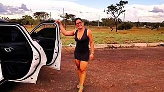 Stepmom's secret pleasure: Anal sex in the car outdoors