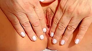 Maturemons Blonde Cougar Yoni Massage Close Up