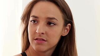 the redhead stepmom starts with oral on the teen, then they scissor passionately in the taboo session