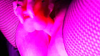 Can You Believe This Milf Squirting Hard on Her Pink Dildo While Wearing Stockings?