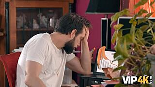 I tricked my mature redhead neighbor and showed him a real orgasm