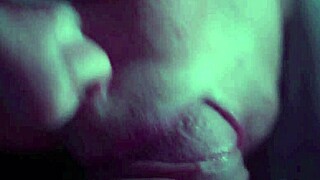 Beautiful girl sucks her man's cock