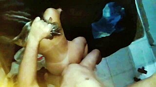 Blonde brazilian with thin waist and giant ass takes monster cock anal bareback on all fours in the dark pov