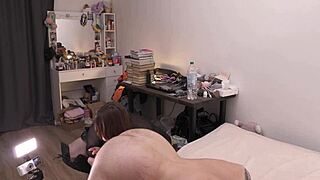 Bbw Milf Sensually Pegs With Cum Eating In Backstage Setting. Curvy Tattooed Fat Body Feels Intense Emotions.