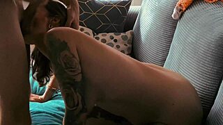 He Pounds My Pussy Doggystyle On The Couch, Bent Over For Cum In Mouth.