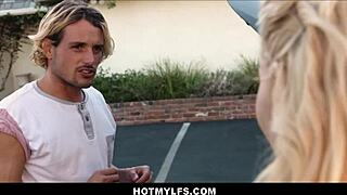 Blonde Milf Rewards Car Fixer Boy with Intense Orgasmic Fuck.