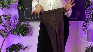 Nylon Club Features A Sexy Mature Blonde Slipping Into Her Coffee-Colored Tights With Elegance And Allure.