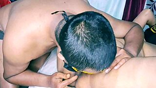 Hot Desi Indian bhabhi gets hairy pussy licked close-up