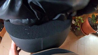 Milfycalla Gets Cum on Black Jacket and Leggings!