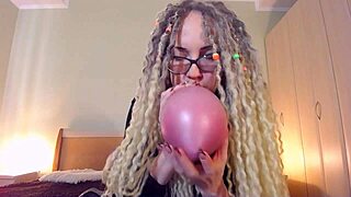 Beautiful woman in law in custom balloon video