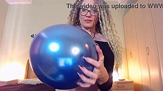 Beautiful woman in law in custom balloon video