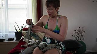 Bikini unboxing with panties for sale and farts included