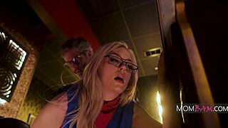 Barbie's big boobs and her being a cougar in the office makes for a hot scene