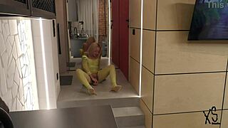 Petite blonde enjoys a wild ride with her friend