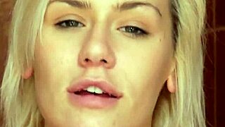 Blonde model relaxes in the shower