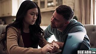 Petite Asian teen Lulu Chu in steamy 3some with MILFs