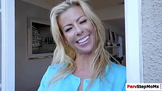 Lovely Milf Caresses Hunky Guy's Huge Cock